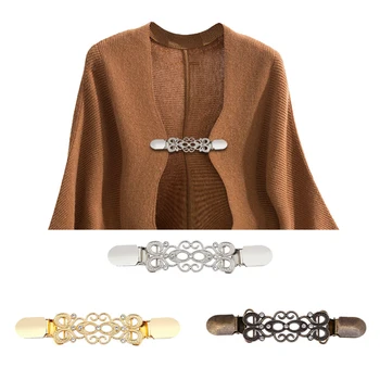 

Women Exquisite Collar Buckle Cardigan Clip Rhinestone Vintage Connect Decorative Zinc Alloy Gift Shawl Clothing Sweater Shirt