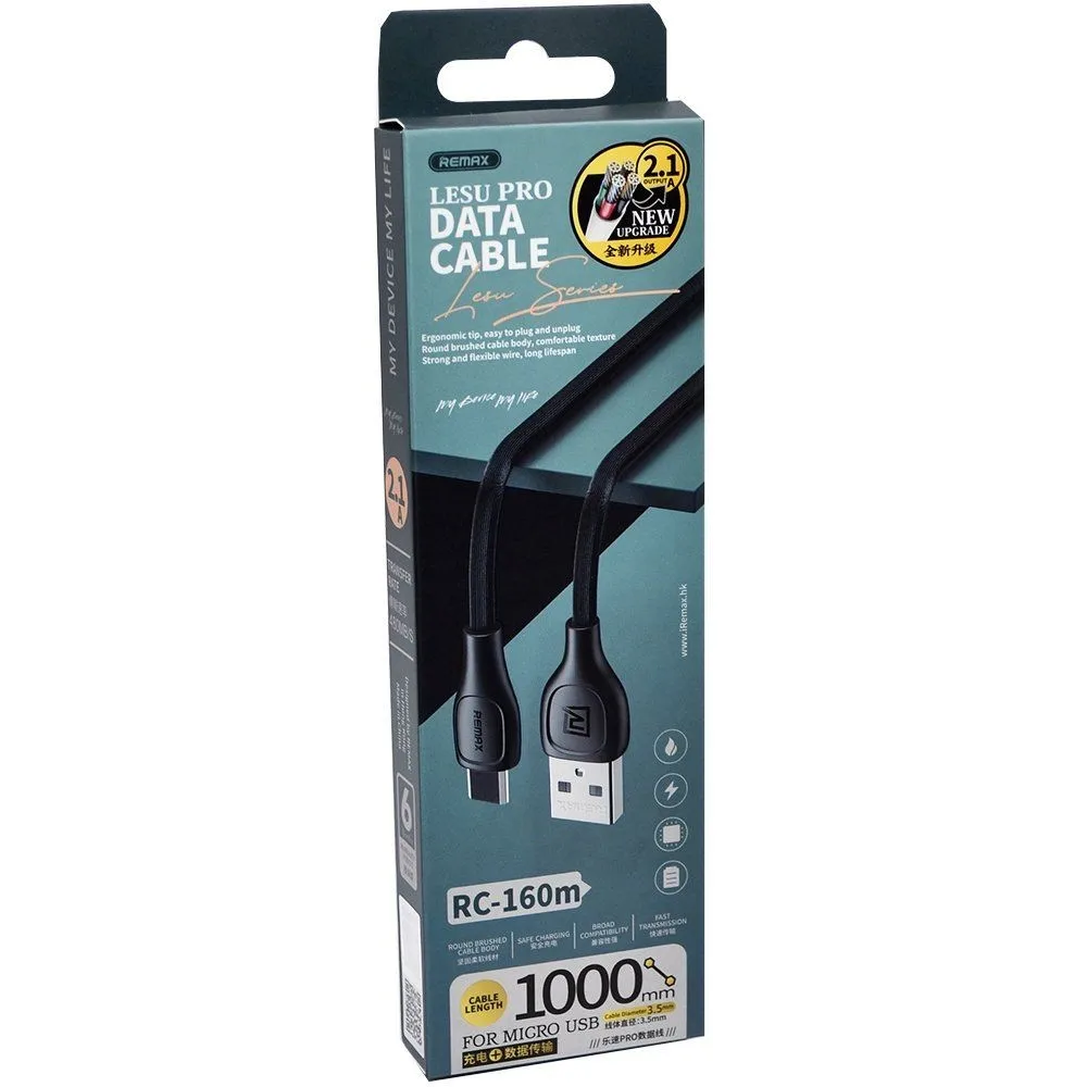 Кабель USB - MicroUSB Remax RC-161m черный | Мобильные телефоны и аксессуары