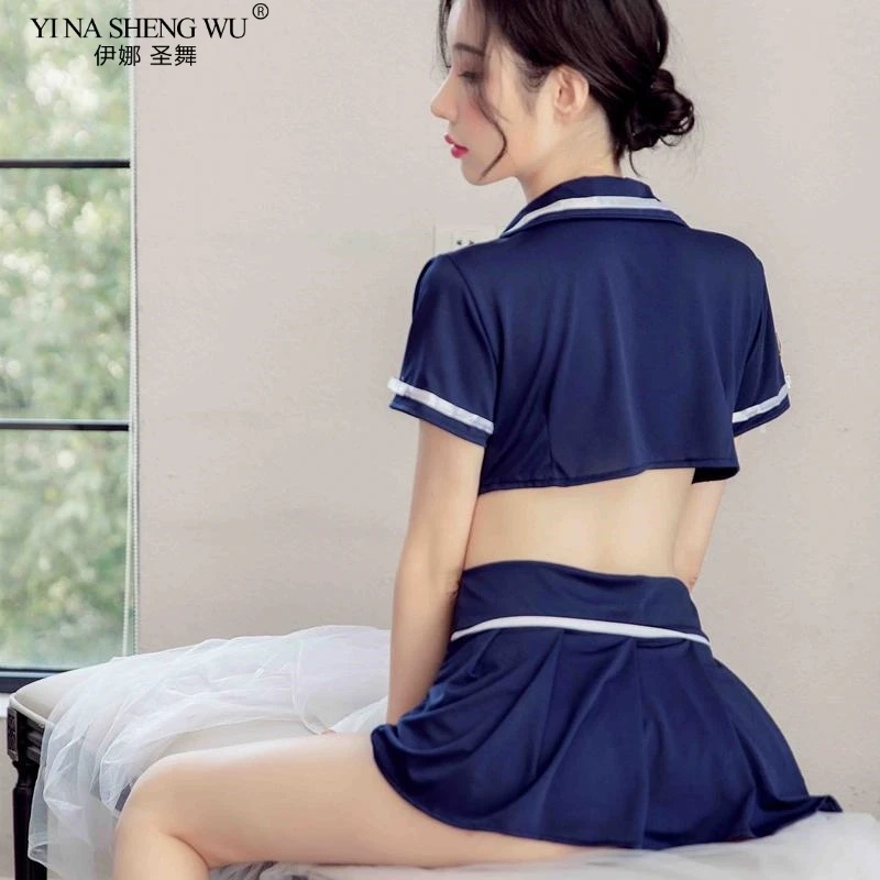 YI NA SHENG WU Cosplay Women Sexy Lingerie Sailor Ds Stage Costumes Low Waist Student Stewardess Uniforms Outfit -Zentai shop online H4c296f77463c4f0aad27f612888f87fbN.jpg