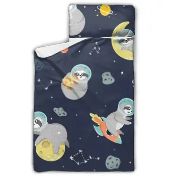 

Funny Sloth Astronaut Stars Planets Rockets Mattress Toddler Nap Mat Sleeping Pad Kindergarten Children Bedding Set With Pillow