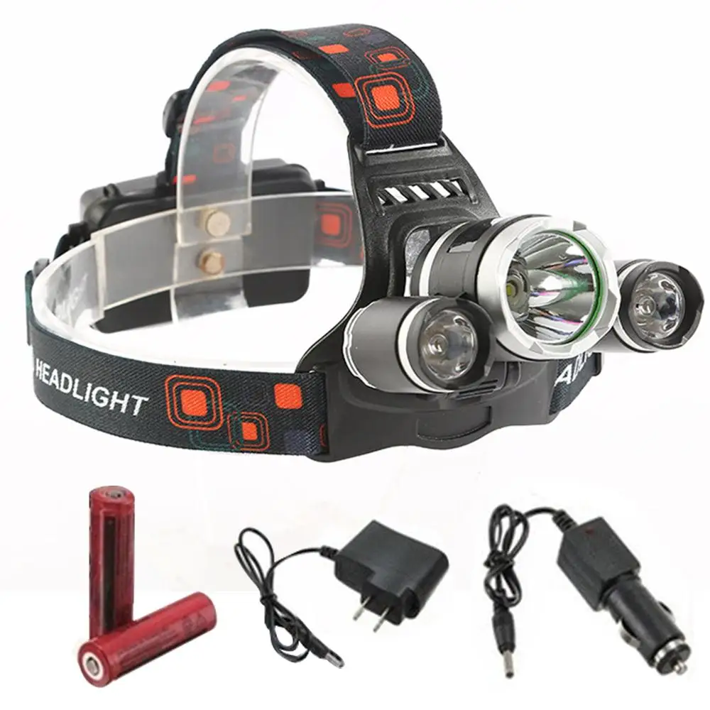 

Headlight With Battery Sporting Goods Durable Torch Lamp Headlamp 20000LM T6+2XPE Zoomable Outdoor Camping Fishing Headlamp