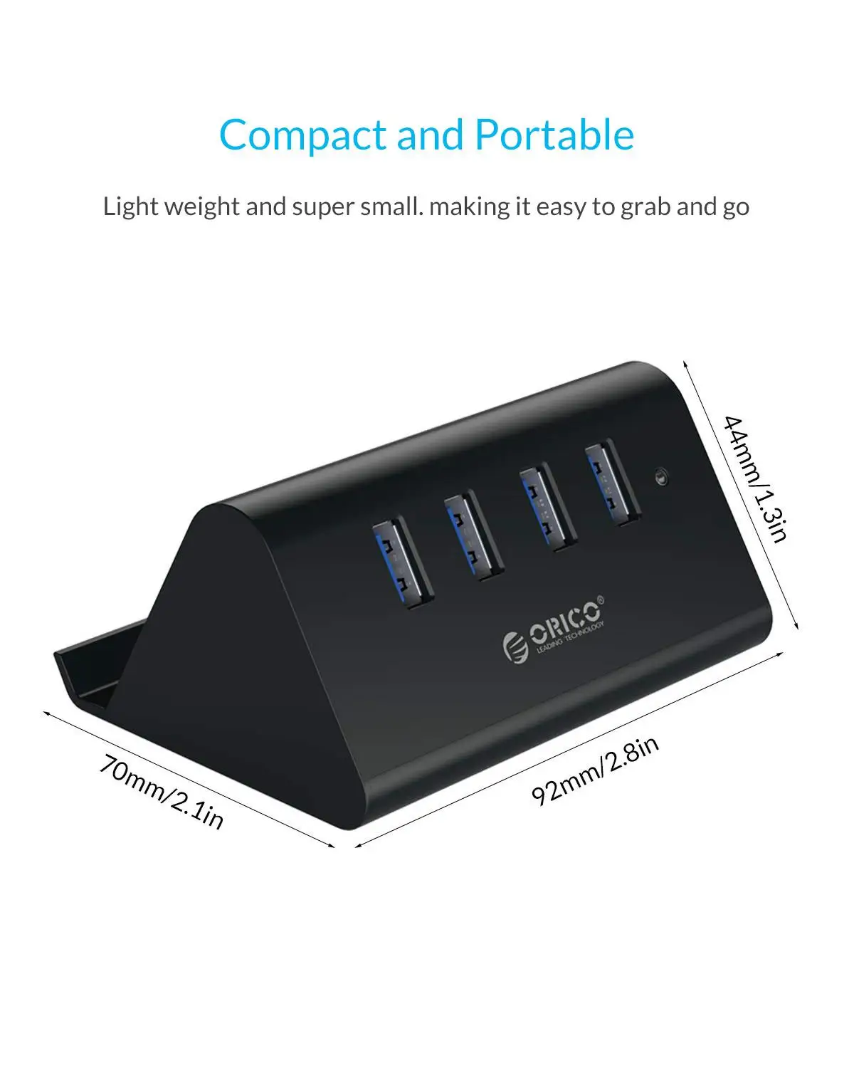 Hub USB, ORICO 4 Ports USB 3.0 Data Hub, Adaptateur USB Ultra Finb