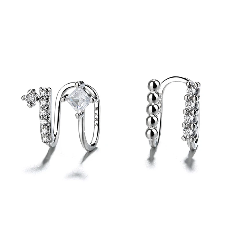 

Suplush Minimalist Ear Cuff Real Pure 925 Sterling Silver Simple Clip Earrings for Women 2019 New Fashion Jewelry