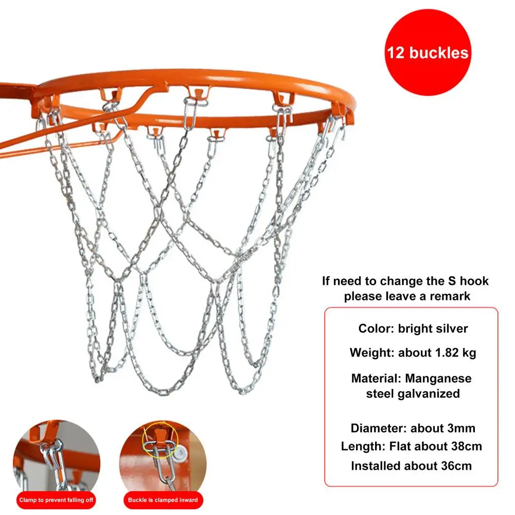 Hand crafted 100% US made Basketball chain net ultra bright zinc plated steel 