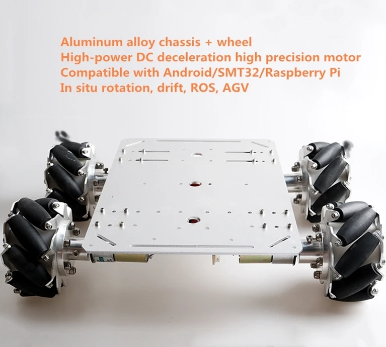 

100mm Mecanum Wheel Smart Car Chassis Omnidirectional Wheel with High Power DC Speed Reduction Encoder Motor Drift Rotation