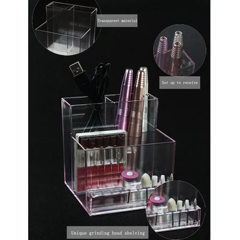 

Nail Polishing Machine Display Box Nail Manicure Storage Box Portable Container Acrylic Organizer Nail Tools