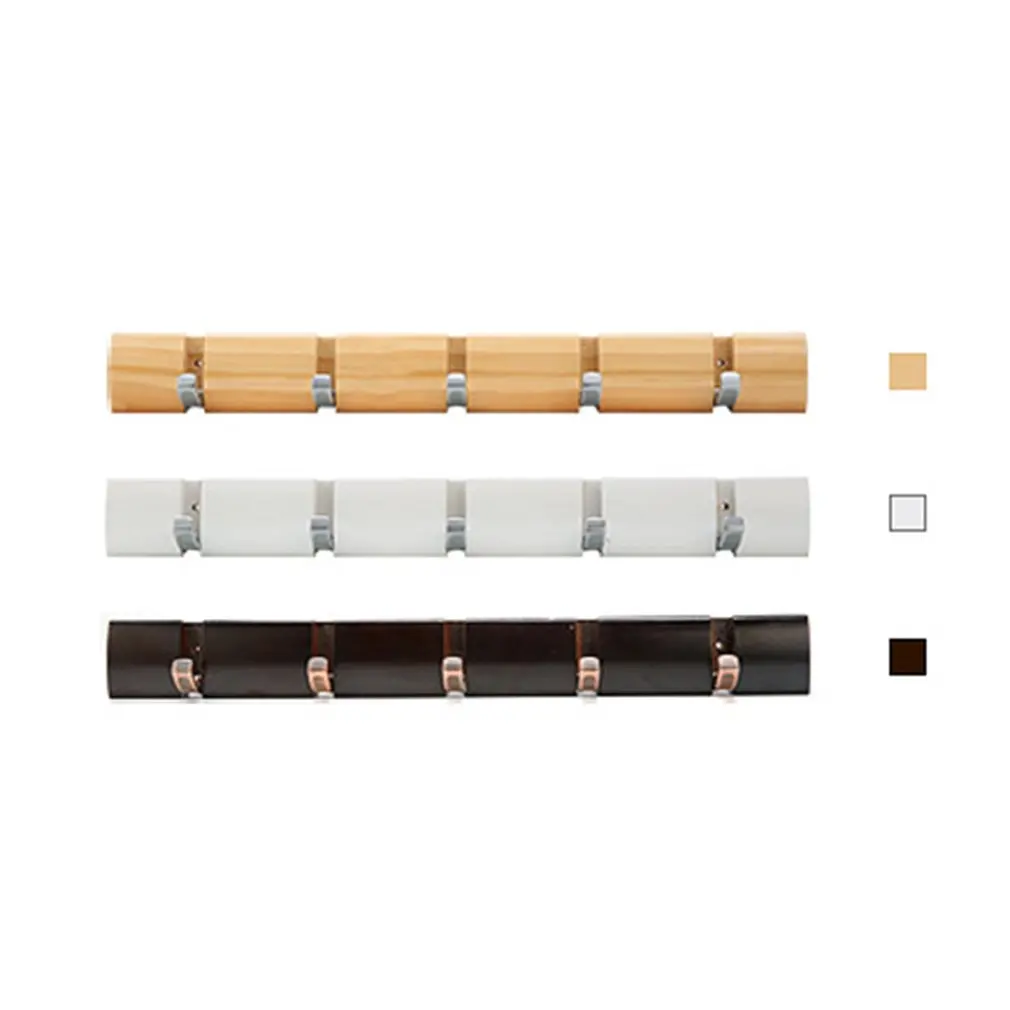 Solid Wood Coat Hook Hook Row Hook Wall Hanging Door Hook Hook Row Wall Hanging Wall Hanger Folding Accessories