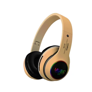 

Led Bluetooth 5.0 headphones wireless Portable Folding Support TF Card Built-in FM mp3 player With LED Colorful Breathing Lights