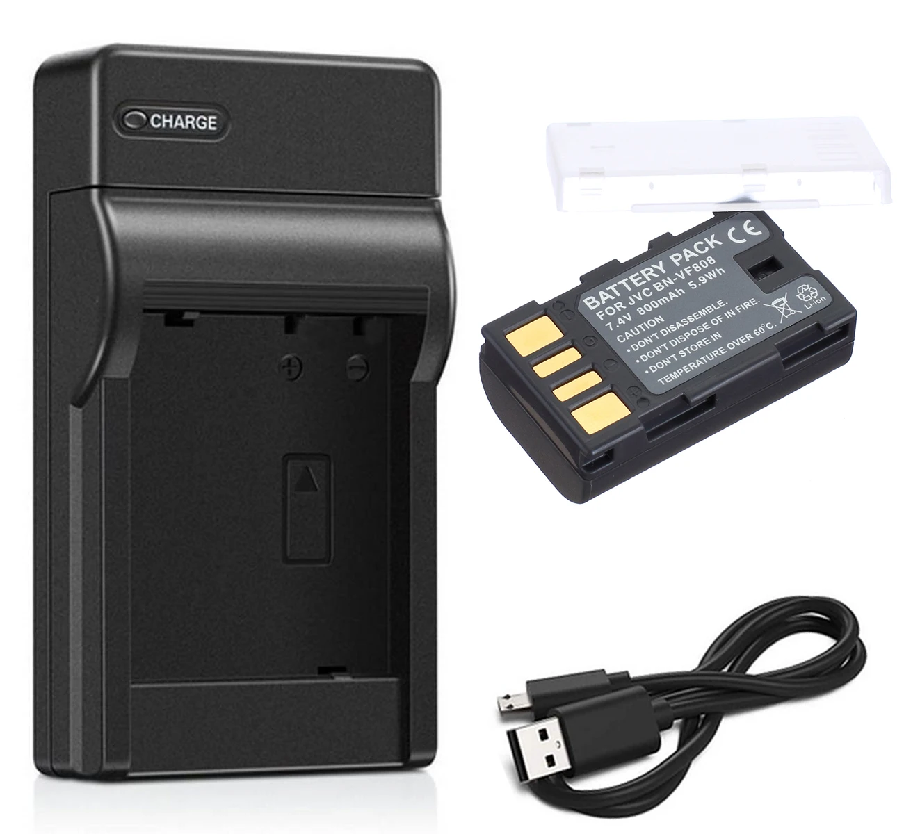 Аккумулятор+ зарядное устройство для видеокамеры JVC Everio GZ-MG630U, GZ-MG630AU, GZ-MG630RU, GZ-MG630SU, GZ-MG670BU, GZ-MG680BU, GZ-MG730BU - Цвет: Battery and ChargerA