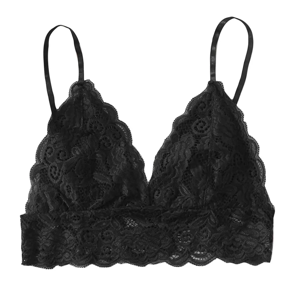 Women Plus Size Underwear Vest Crop Wireless Bra Lingerie Sexy V-Neck Sleepwear Lace Underwear Sexy Lingerie For Women Intimates