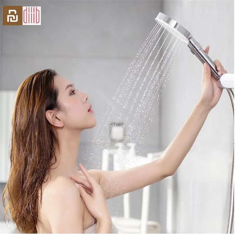 Youpin Diiib-Juego de cabezal de ducha de mano, 3 modos, 360 grados, 120mm, 53 agujeros de agua con mate de PVC, ducha de masaje potente D5