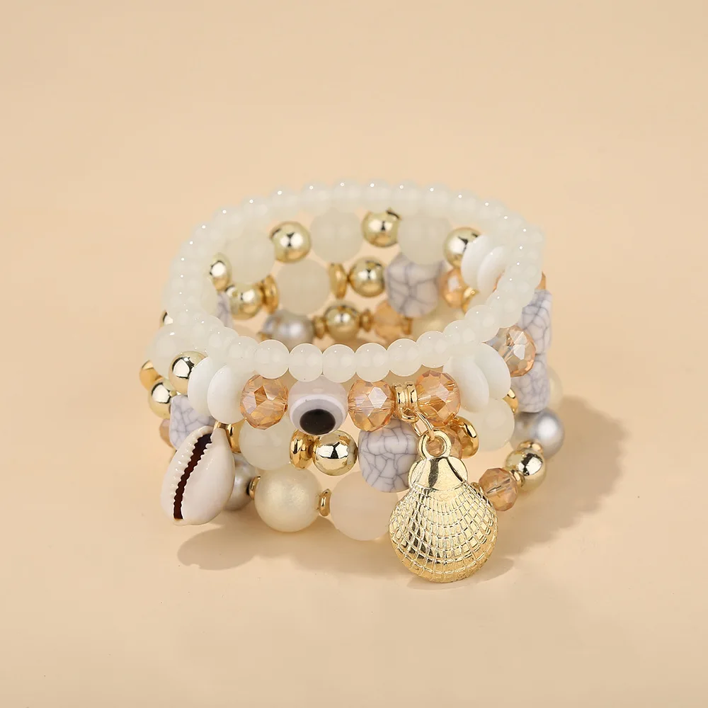 

Bohemia Bracelets Resin Beads Crystal Stone Bracelets For Women Bijoux Shell Charming Bracelet Femme Jewelry pulseira feminina