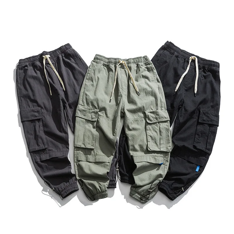 

Wesley Studio 2020 Spring Tendon Drawstring Pants Feet Casual Pants Men's Japanese-style Workwear Pants MEN'S Trousers