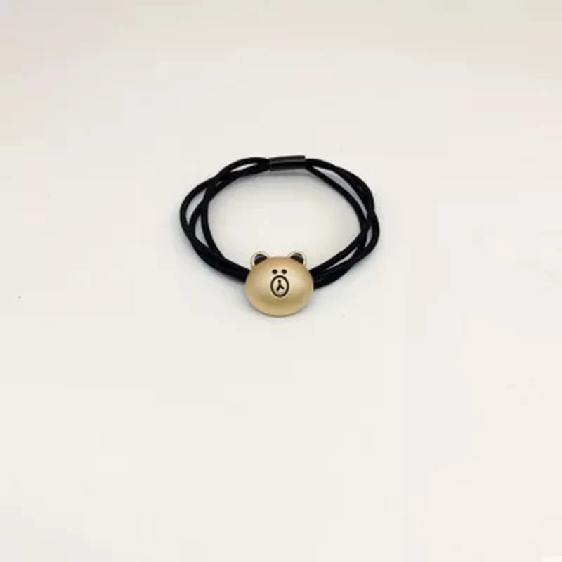Мультяшные милые двухслойные веревки для волос панда кошка эластичный резиновый Медведь Кролик повязка на волосы для девушек металлические аксессуары для волос головной убор женский головной Убор - Цвет: bear 1