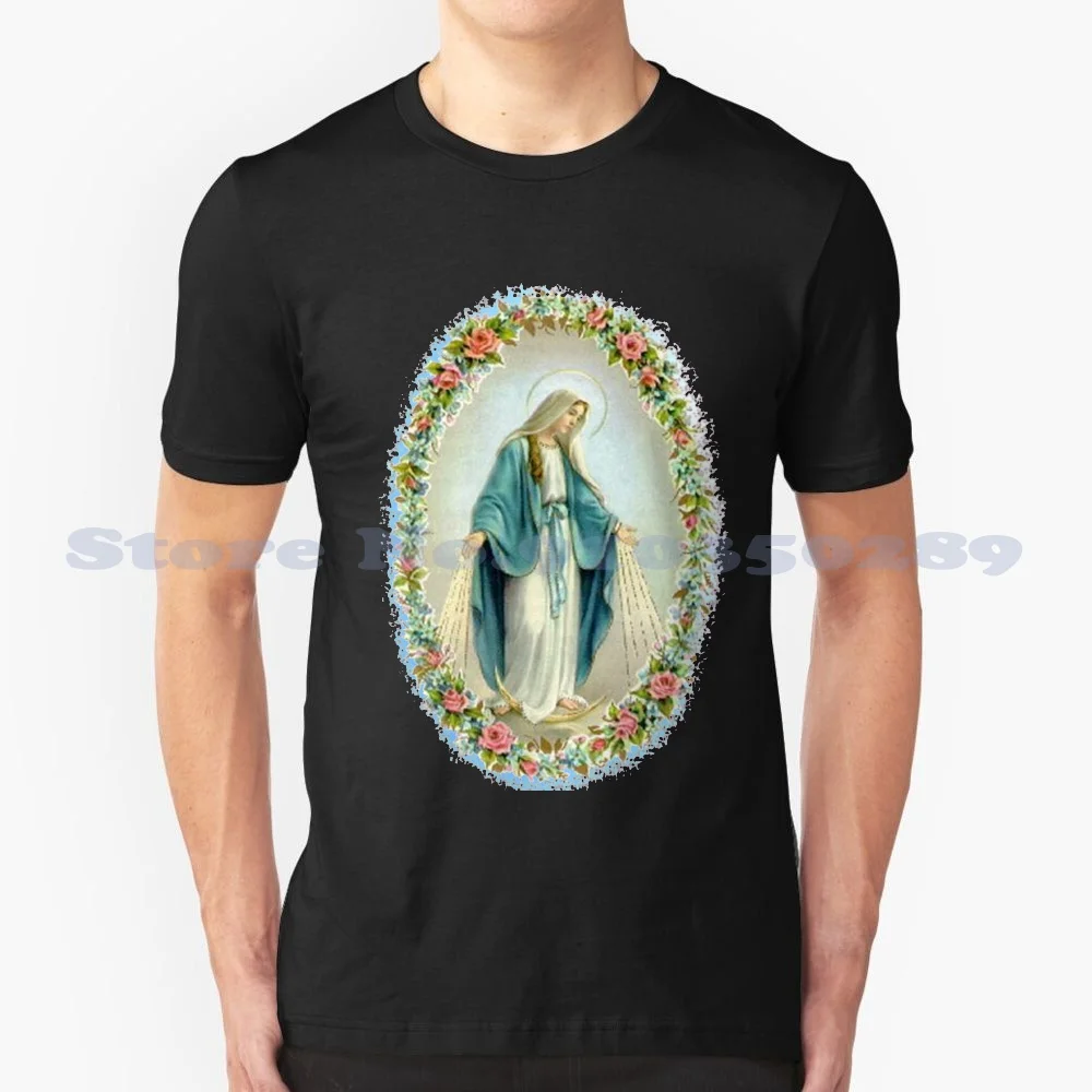 Moda Vintage Tshirt Magliette Vergine Maria Secret Coin Apparition Fatima Angelus Paris Virtuous Sick