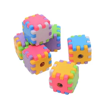 

2 Pcs Creative Cute Detachable Building Blocks Pencil Sharpener Student Prize School Supplies Cutter Knife Stationery