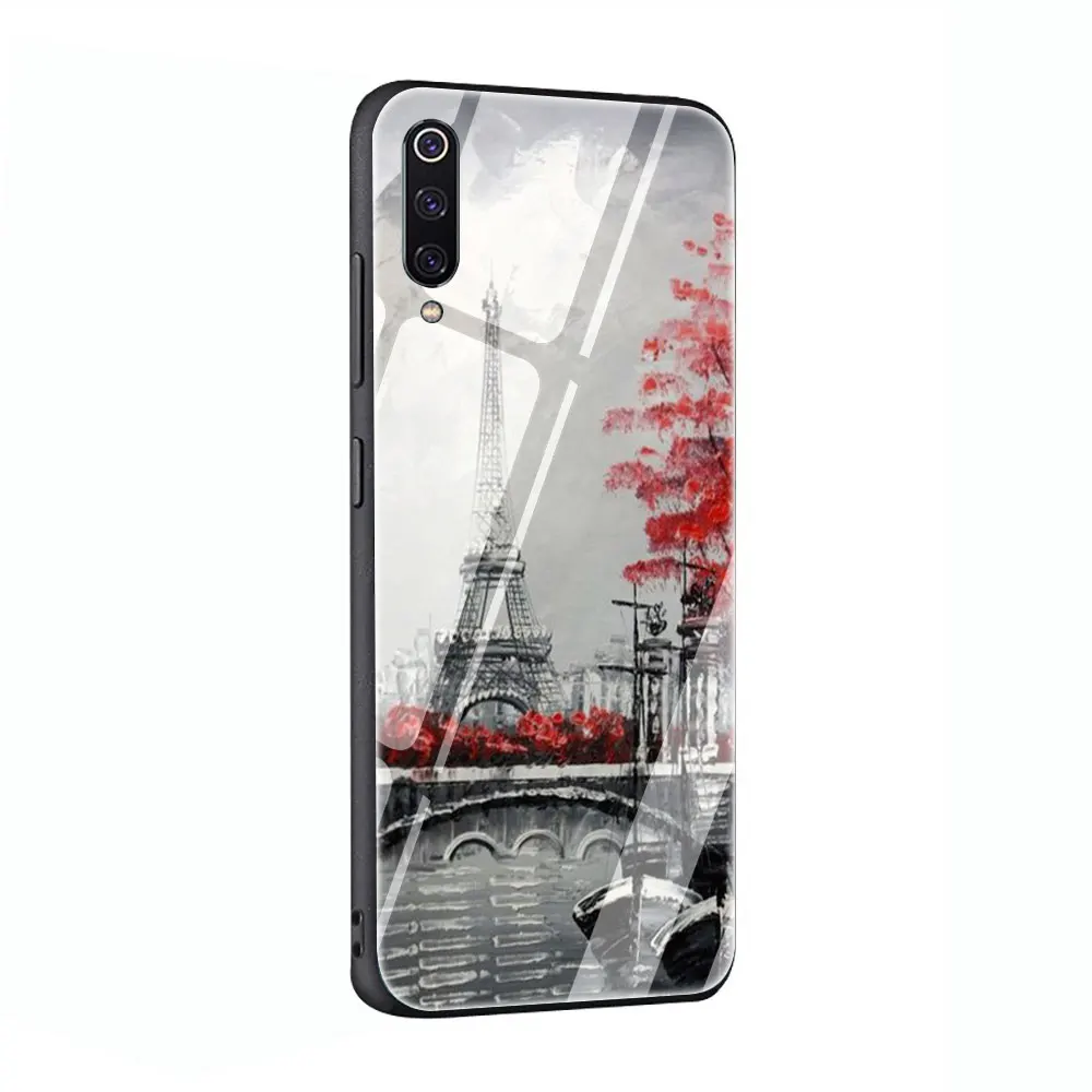 Черный, белый, Париж, Эйфелева башня, закаленное стекло, чехол для Xiaomi 8 Lite A1 A2 9 Redmi Note 5 6 7 Pro 6A 4X F1 - Цвет: G6