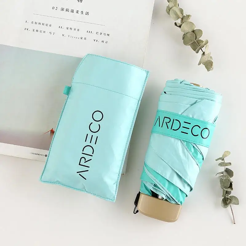 mint green Женский зонт от солнца для девочек, карманные зонтики мини-зонтик для женщин, складной зонт для путешествий, анти-УФ, ветрозащитный дождевой цветок, Paraguas - Цвет: mint green