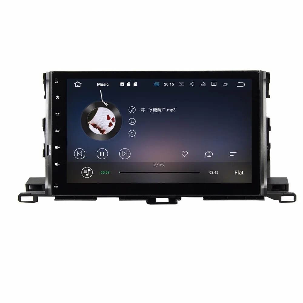 Discount 10.1" Octa Core  Android 9.0 Car GPS radio Navigation for Toyota Highlander Kluger 2014-2016 with 4G/Wifi, DVR OBD 2