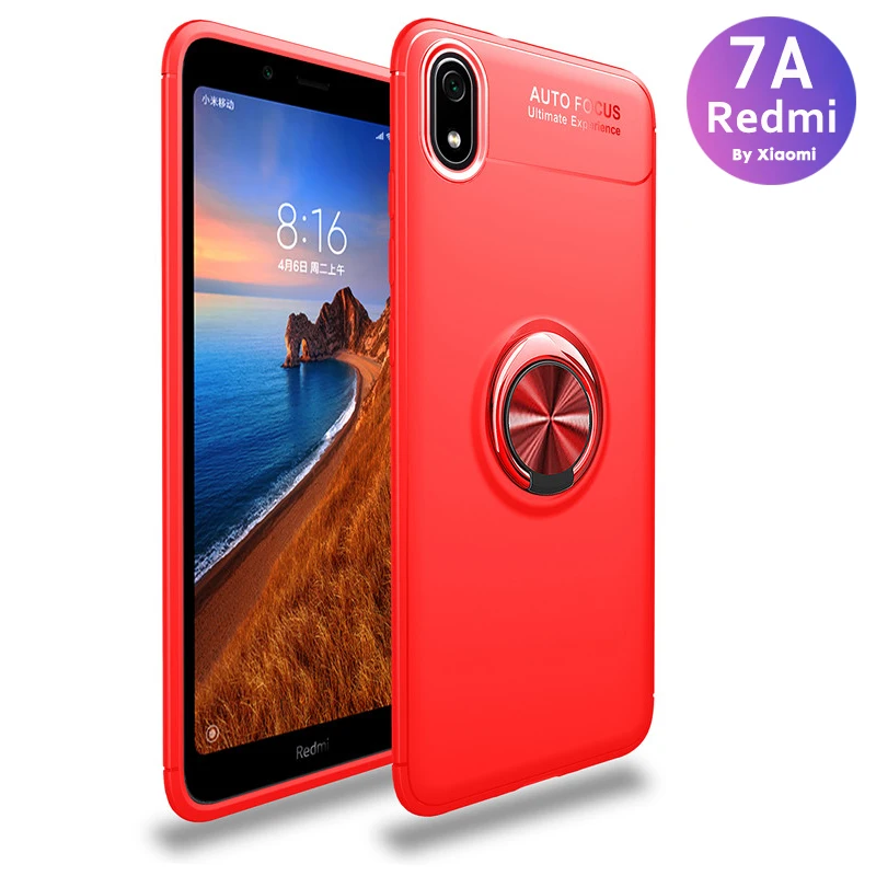 

360 Finger Ring Magnetic Case Redmi 7A Back Cover Redmi 7 6A Case Silicone Stand Car Holder for Xiaomi Redmi 7 7A 7 Pro 6A Case