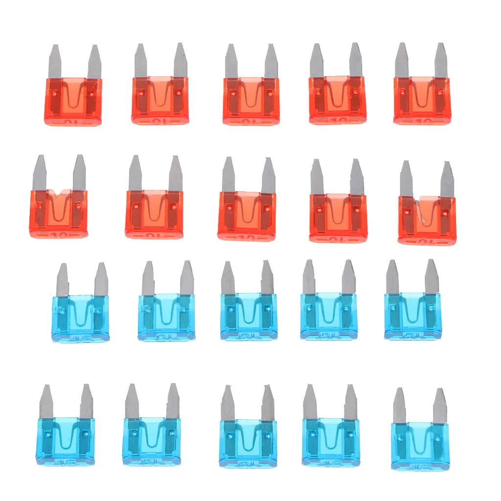 20X 10A 15A Mini Fuse Blade Fuse Assortment For Car Boat Truck SUV Assorted