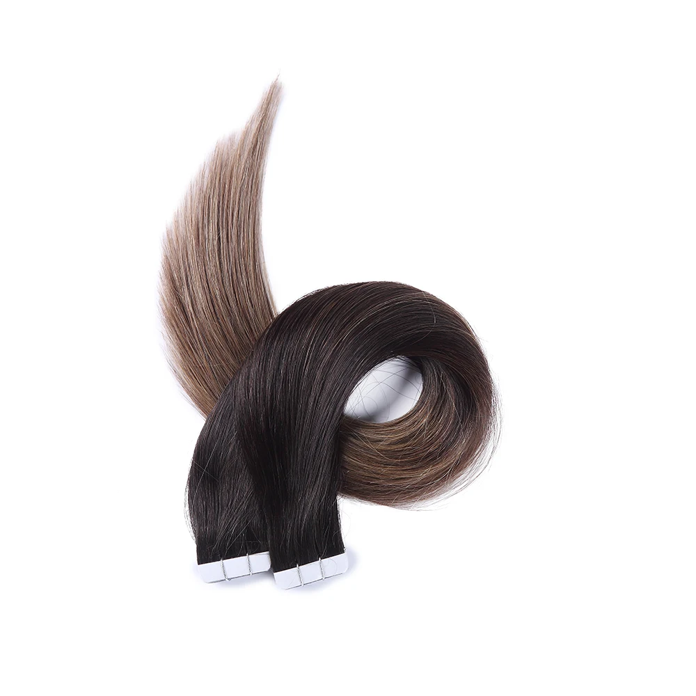 ombre balayage color human hair tape in hair extensions (3)