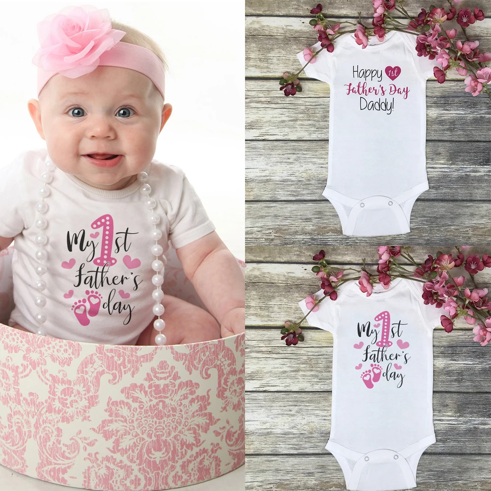 Body de verano de manga corta para niños y niñas, mono informal para el primer día del padre