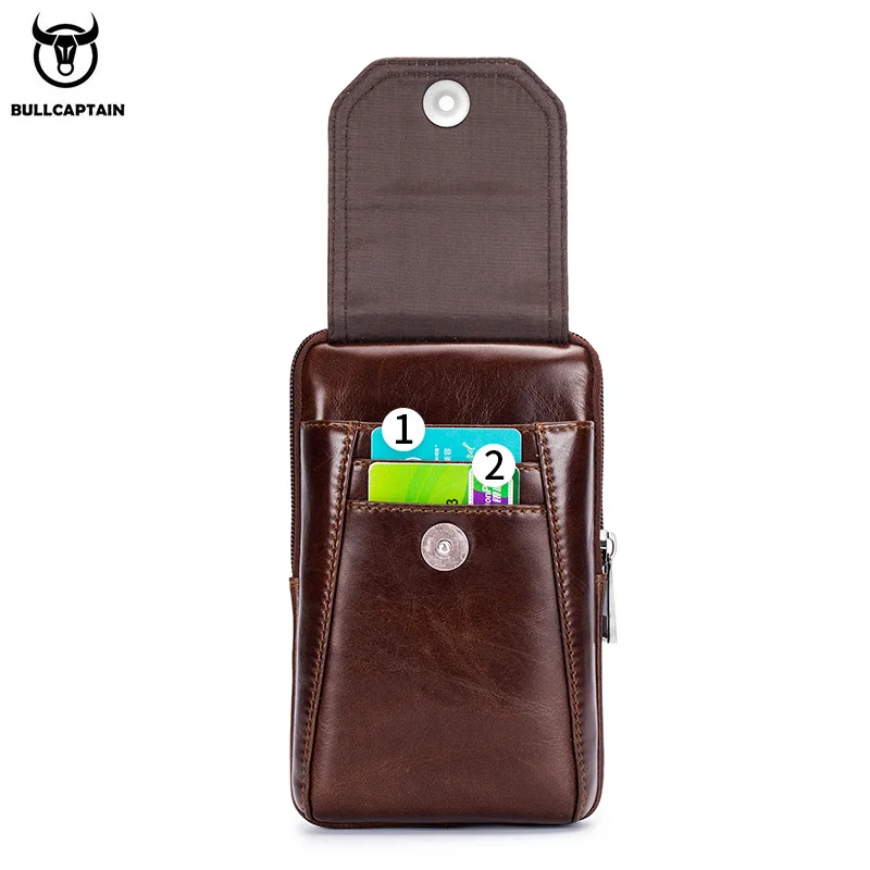 حقيبة خصر جلد طبيعي للرجال، حقيبة هاتف، حقيبة خصر...