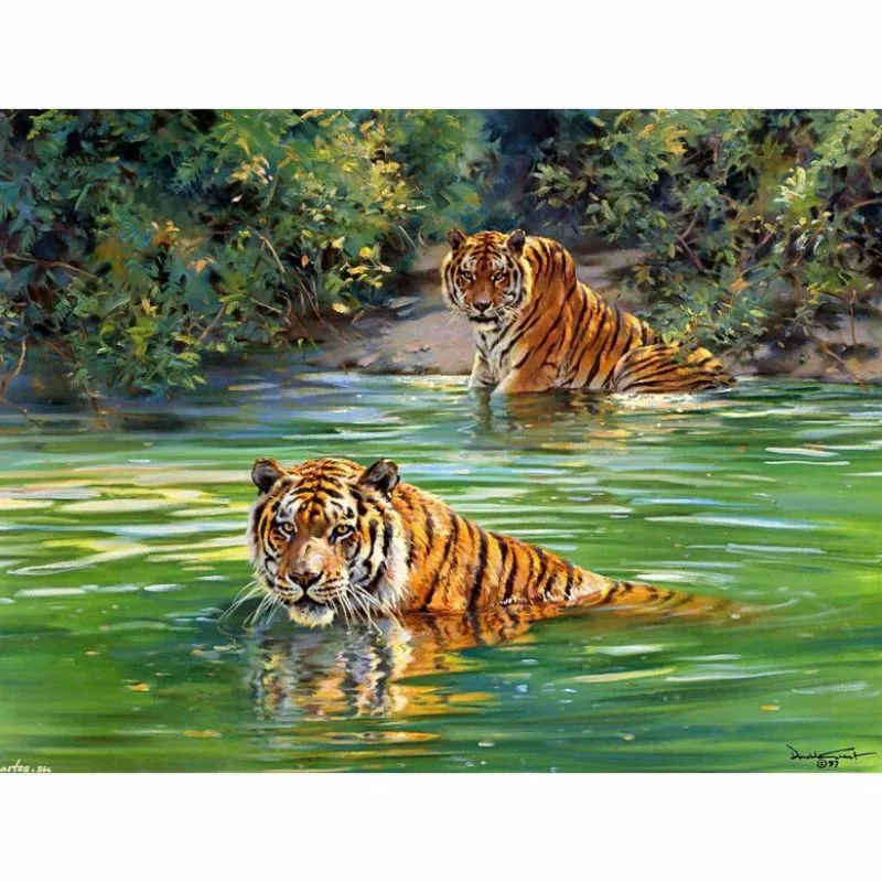 100% Full Drill Tiger 5d Square/round Drilldiamond Painting Handmade Diamond Embroidery Wall Arts Diy 3d Drawing | Дом и сад