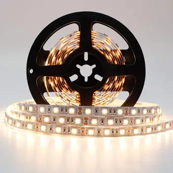 

LED Strip Lights CRI90 SMD5050 300LEDs 16.4Ft/5M Ultra Warm White 2700K-3000K DC12V 72W 60LED/M 14.4W/M 10mm White PCB Flexible