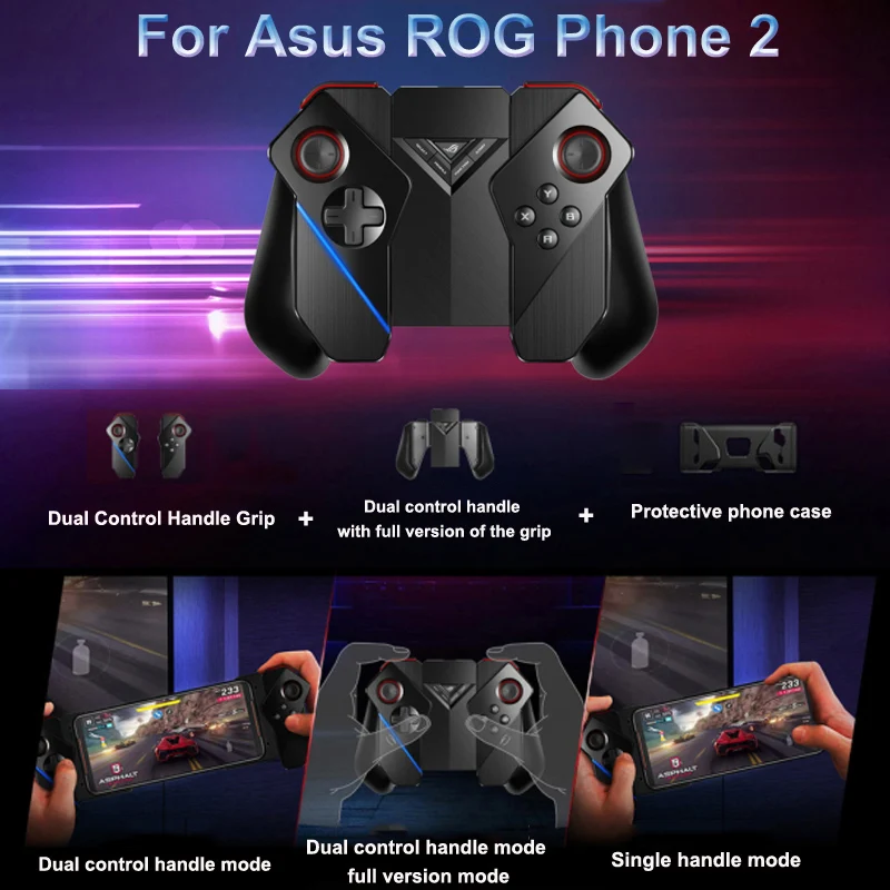 

3 IN 1 ROG 2 Gamepad + full version of the grip + Original case cover For Asus ROG Phone2 Phone II Dual control handle Joystick