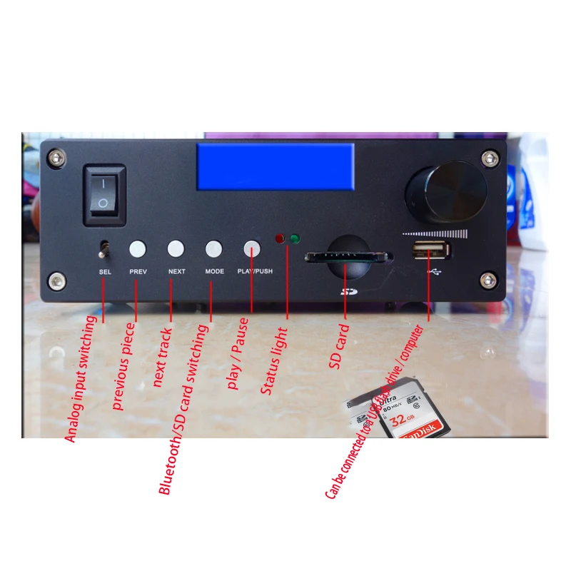 KYYSLB 220 в 60 Вт* 2 AM-800 4,2 Bluetooth усилитель LM1875 LM3886 Lossless проигрыватель ЦАП 2 канала HIFI усилитель 4-8 евро с USB