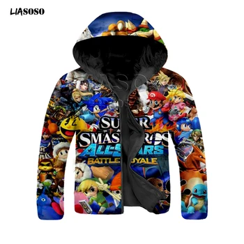

Winter Jacket Funny 3D Print Men&women Mario Bros Anime Down Coat Loose Oversized Parka Down Jacket Winter Hip Hop Neck Pullove