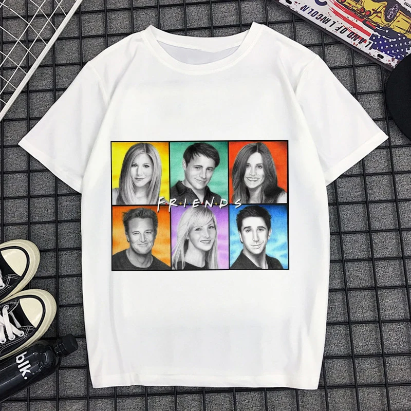 Новинка, модная женская одежда Kawaii, футболка для друзей, Camiseta Mujer, Повседневная Уличная одежда Harajuku, тренировочный костюм, винтажная женская рубашка