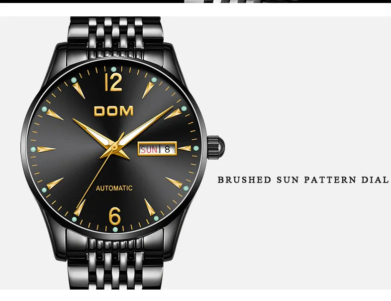 DOM часы мужские из нержавеющей стали Кварцевые часы наручные мужские часы лучший бренд класса люкс деловые черные часы montre homme