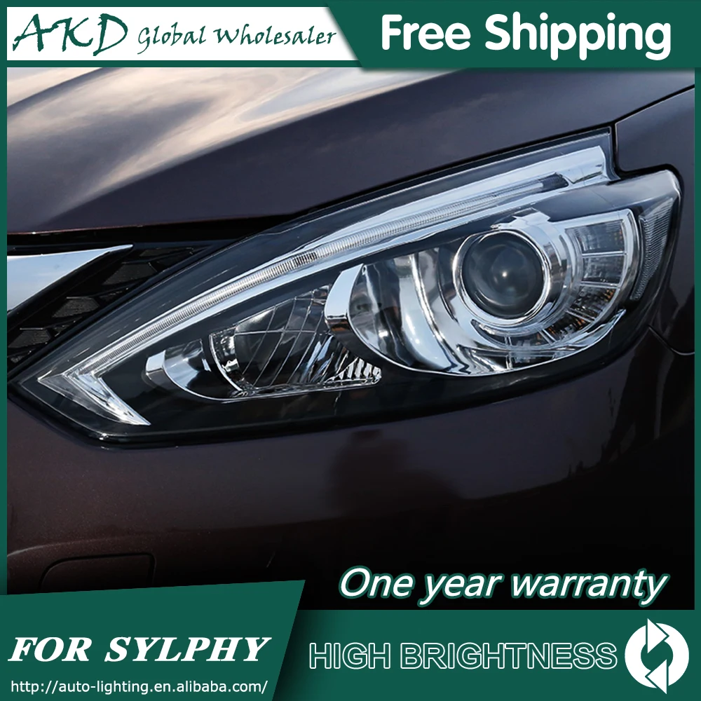 Головной светильник s для автомобиля Nissan Sylphy- Sentra DRL Дневной ходовой светильник светодиодный Биксеноновая лампа противотуманный светильник s автомобильные аксессуары