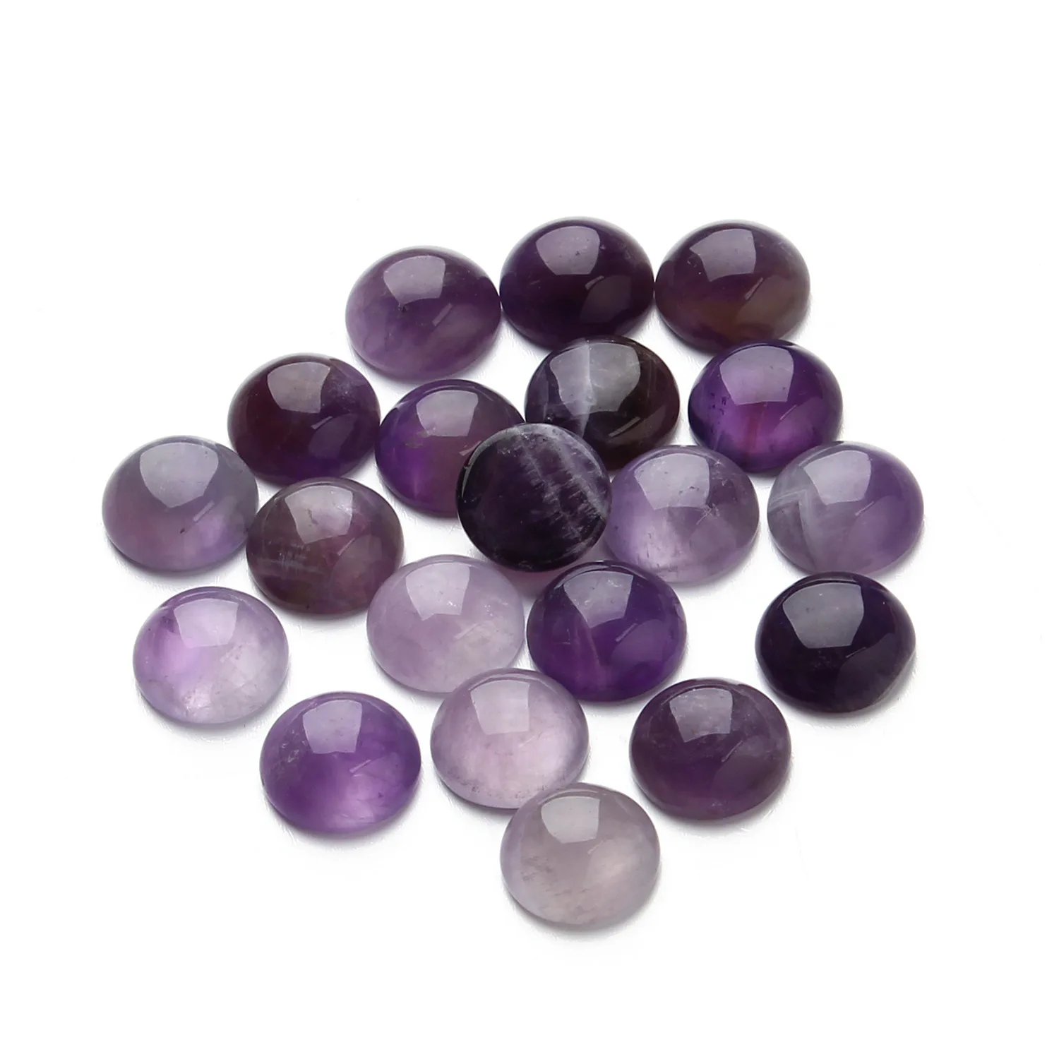 

4mm 8mm 10mm 12mm Natural stone Amethyst Round Flat Base For Earrings Necklace Ring Jewelry Making