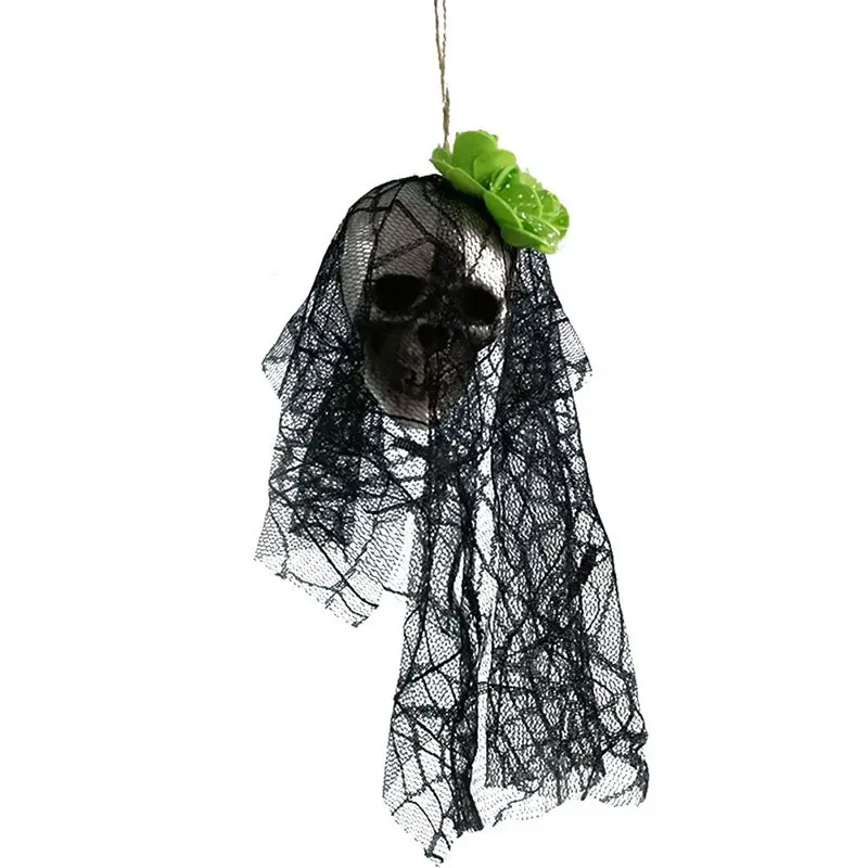 

Foam Lace Simulation Head Skeleton For Halloween Household Simulation Head Skeleton Hanging Decoration