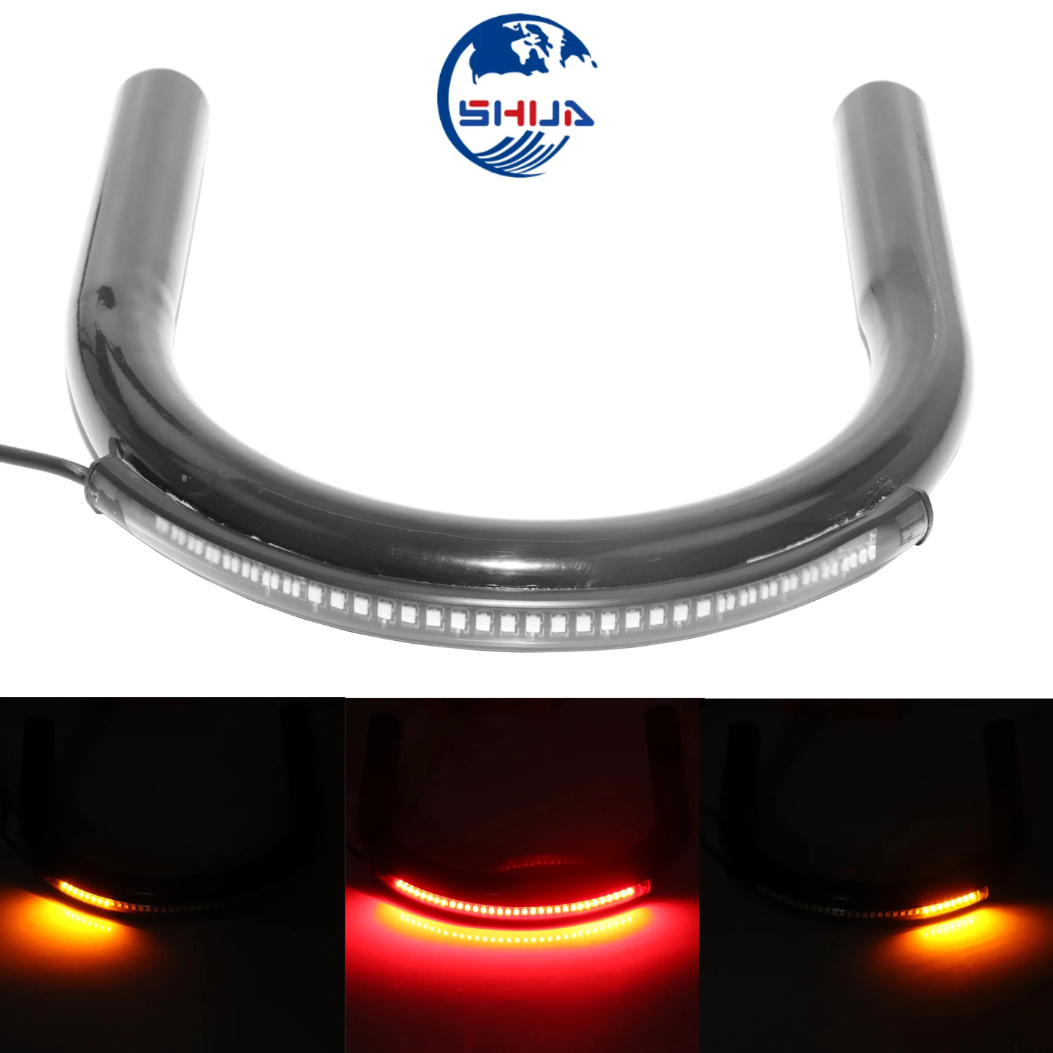 210mm Motorcycle End Rear Seat Frame Hoop Loop W/ LED Turn Singal Lights Cafe Racer Bobber Tracker For Suzuki Yamaha Kawasaki |