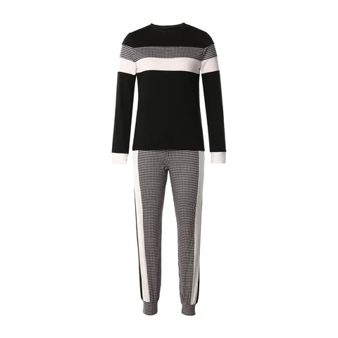 Striped Short Sleeve Tape Top & Drawstring Pants Set Casual Basic Women Two Piece Set