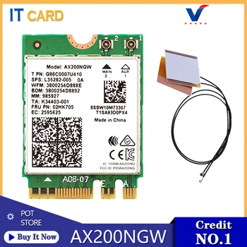 

Wireless Dual Band 2.4Gbps Intel Wi-Fi 6 AX200 AX200NGW Wifi Card Bluetooth 5.1 NGFF M.2 802.11ax/ac 2.4Ghz/5Ghz Wireless Card