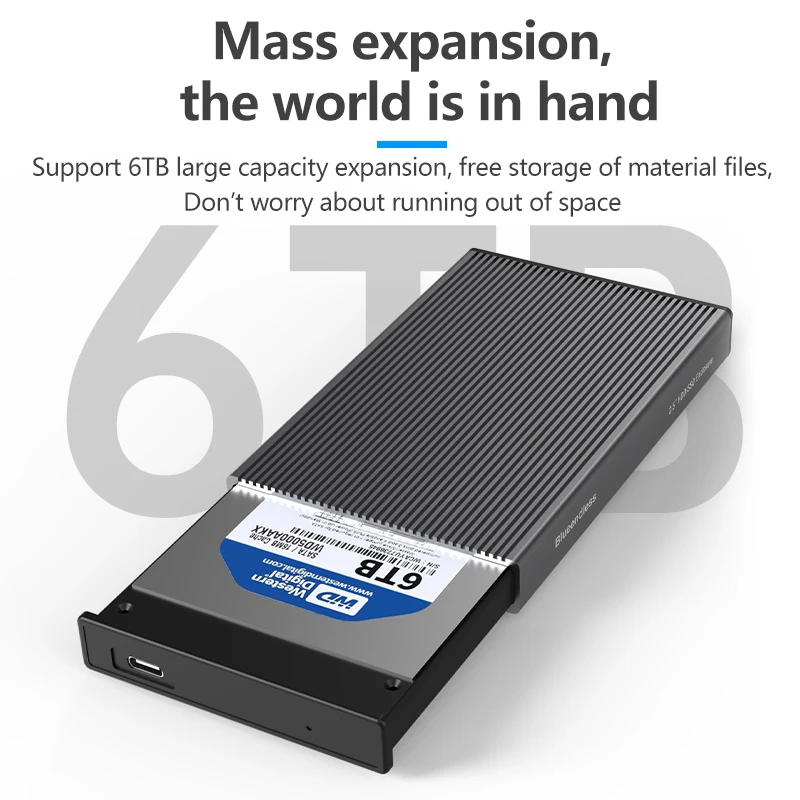 External HDD Enclosure Aluminum 2.5 SATA to USB 3.0 Tool free Type C 3.1 For SSD Disk