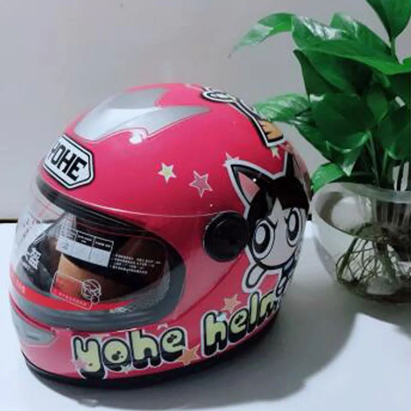 New YOHE Winter warm child Kids Motorcycle Helmets Baby Children Full Face Motorbike helmet made of ABS withe PC lens visor