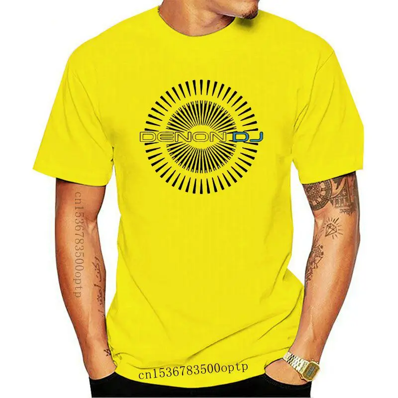 Denon Dj Men and Black Style Design New Fashion Short Sleeve Cartoon Hip Hop T Shirt Party Home Techno Music logo From US | Мужская
