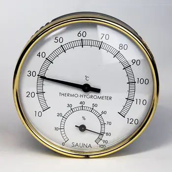 

Stainless Steel Edge Sauna Room Thermometer Hygrometer Clock -0Â°C~120Â°C for Sauna Room Temperature Humidity Meter