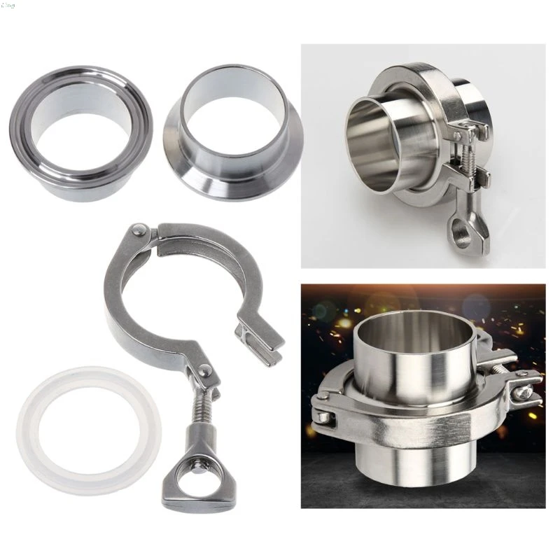 Нержавеющая сталь Tri-clamp SUS304 санитарные трубы сварки наконечник набор силиконовых прокладок L29K