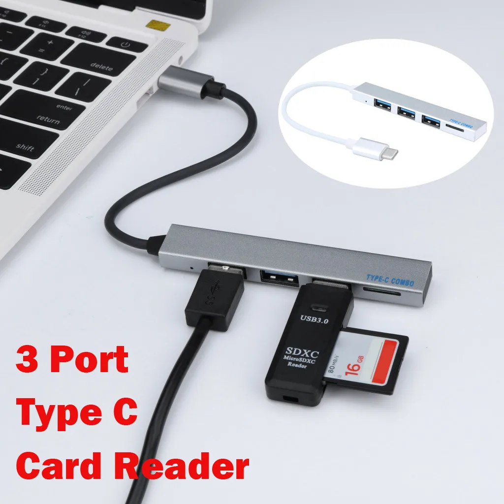 USB 3,0 4 Порты и разъёмы концентратор кабель с порт зарядки Micro USB кабель для быстрой передачи usb-хаб USB C концентратор Тип-C концентратор Ethernet адаптер