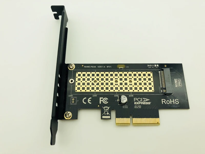 M.2 NVMe SSD NGFF к PCIE X4 адаптер Raiser M ключ интерфейсная карта поддерживает PCI Express 3,0x4 Размер 2230-2280 m.2 полная скорость хорошее