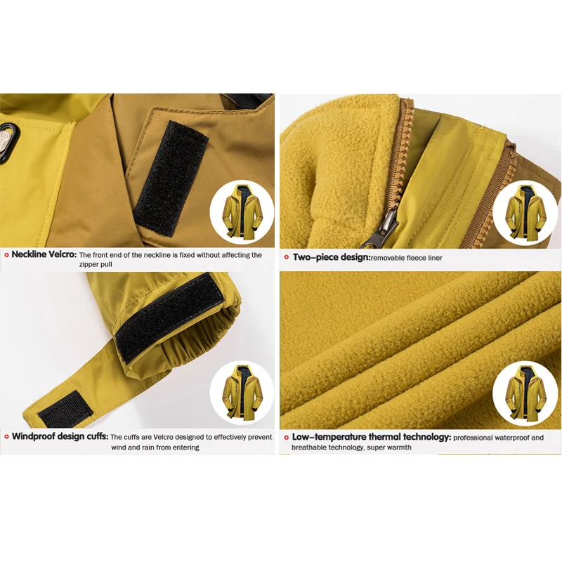 Мужские и женские зимние водонепроницаемые уличные костюмы флисовые куртки