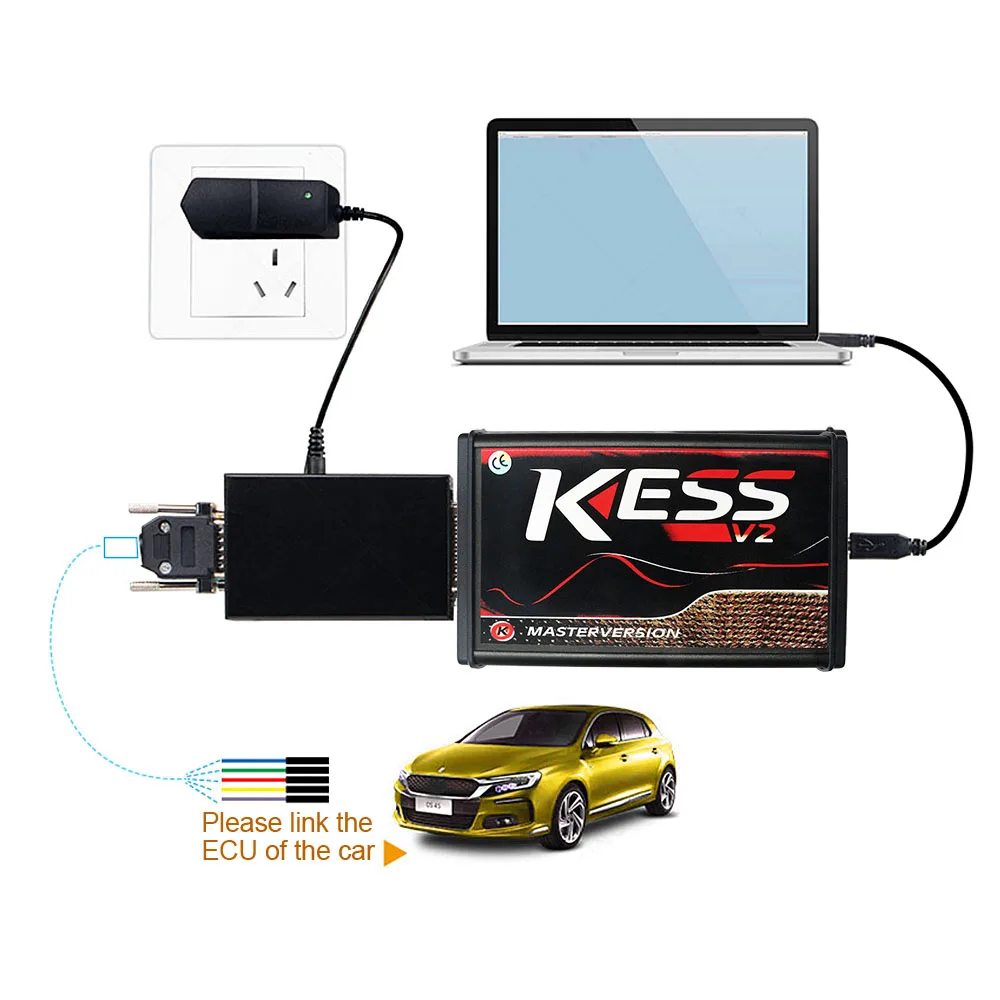 Kate Kess V2.47 ЕС красный V5.017 Kess V2 OBD2 менеджер Тюнинг Комплект KTAG V7.020 4 светодиодный Kess 5,017 K-TAG V2.25 ECU Программатор инструмент